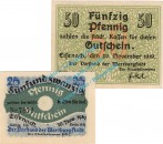 Eisenach , Notgeld Set mit 2 Scheinen in kfr. Tieste 1625.10.10-11 , Thüringen 1919 Verkehrsausgabe