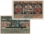 Hameln , Notgeld Set mit 2 Scheinen in kfr. Tieste 2770.25... Niedersachsen 1918 Verkehrsausgabe