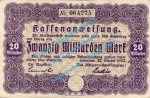 Hannover , Notgeld 20 Milliarden Mark Schein in gbr. Keller 2148.e , Niedersachsen 1923 Grossnotgeld - Inflation