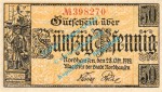 Nordhausen , Notgeld 50 Pfennig Schein in kfr. Tieste 5175.05.36 , Thüringen 1919 Verkehrsausgabe