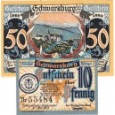 Schwarzburg , Notgeld Set mit 2 Scheinen in kfr. Tieste 6745.05.01-02 , Thüringen 1921 Verkehrsausgabe