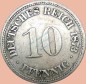 Preview: 10 Pfennig Münze Deutsches Kaiserreich 1873 A -kl.Adler- ss J.4 -0963-