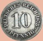 Preview: 10 Pfennig Münze Deutsches Kaiserreich 1875 H -kl.Adler- s J.4 -0970-
