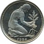 50 Pfennig Kursmmünze 1994 D -Bundesrepublik Deutschland- vz-stgl , J.384 -0688-