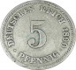 5 Pfennig Kursmünze -gr. Adler- 1890 J -deutsches Kaiserreich- s-ss J.12 -0835-