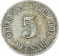 5 Pfennig Kursmünze -gr. Adler- 1891 F -deutsches Kaiserreich- s-ss J.12 -0836-