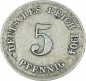 5 Pfennig Kursmünze -gr. Adler- 1904 G -deutsches Kaiserreich- s-ss J.12 -0889-