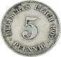 5 Pfennig Kursmünze -gr. Adler- 1909 E -deutsches Kaiserreich- ss J.12 -0891-