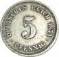 5 Pfennig Kursmünze -kl. Adler- 1874 A -deutsches Kaiserreich- s-ss J.3 -0823-