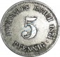5 Pfennig Kursmünze -kl. Adler- 1874 F -deutsches Kaiserreich- s-ss J.3 -0825-