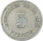 5 Pfennig Kursmünze -kl. Adler- 1875 D -deutsches Kaiserreich- s-ss J.3 -0829-