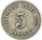 5 Pfennig Kursmünze -kl. Adler- 1875 G -deutsches Kaiserreich- s-ss J.3 -0830-