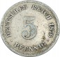 5 Pfennig Kursmünze -kl. Adler- 1876 G -deutsches Kaiserreich- s-ss J.3 -0864-