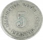 5 Pfennig Kursmünze -kl. Adler- 1888 J -deutsches Kaiserreich- s J.3 -0832-