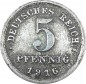 Preview: 5 Pfennig Kursmünze -Reichsadler- 1916 G -deutsches Kaiserreich- s. J.297 -0899-