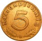 5 Reichspfennig Kursmünze 1936 D -Drittes Reich- ss-vz , J.363 -0739-