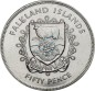 Preview: Falkland , 50 Pence Münze 1977 -1952 bis 1977 Elizabeth II- KM.10 vz-stgl -0292-