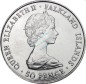 Preview: Falkland , 50 Pence Münze 1980 -80. Birthday Queen Mother- KM.15 vz-stgl -0280-