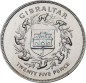 Preview: Gibraltar , 25 Pence Münze 1977 -Elizabeth II- KM.10 vz-stgl -0263-