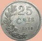 Preview: Luxemburg , 25 Centimes Münze 1938 -Charlotte- KM.42 ss -0354-