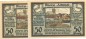 Preview: Rheine , Notgeld 50 Pf. -2 x KN fortlaufend- unc-kfr. M-G.1118.1 , NRW 1922 Seriennotgeld -5847-