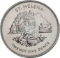 Preview: St. Helena , 25 Pence Münze 1977 -Queen Elzabeth II- KM.6 vz-stgl -0295-