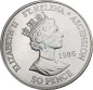 Preview: St. Helena , 50 Pence Münze 1986 -Napoleon 5.Mai.1821- KM.8 vz-stgl -0289-