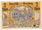 Arnsberg , Notgeld 2 Mark Schein unc-kfr. M-G 42.2 , NRW 1921 Seriennotgeld -5767-
