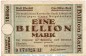 Preview: Banknote Elberfeld , 1 Billion Mark Schein in gbr. Dreiecke , Keller 1294.bb , 6.11.1923 , Rheinland Großnotgeld