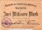 Preview: Banknote Lüneburg , Sparkasse , 2 Million Mark Schein in gbr. Keller 3366.b , 20.08.1923 , Niedersachsen Großnotgeld Inflation