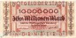 Preview: Banknote Nürnberg , 10 Millionen Mark Schein in gbr. Keller 3970.d , 31.08.1923 , Bayern Großnotgeld Inflation