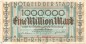 Preview: Banknote Nürnberg , 1 Million Mark Schein in gbr. Keller 3970.b , 11.08.1923 , Bayern Großnotgeld Inflation