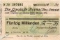 Preview: Banknote , Scheck , Borna , 50 Milliarden Mark in l-gbr. Müller 536.h , 02.11.1923 , Sachsen Großnotgeld Inflation