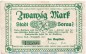 Preview: Banknote Sorau , 20 Mark Schein in gbr. E , Geiger 502.03.b , 1918 , Brandenburg Großnotgeld