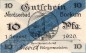 Preview: Borkum , Notgeld 10 Pfennig Schein unc-kfr. Ti.0845.05.16 , Niedersachsen 1920 Verkehrsausgabe