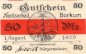Preview: Borkum , Notgeld 50 Pfennig Schein unc-kfr. Ti.0845.05.17 , Niedersachsen 1920 Verkehrsausgabe