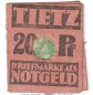 Briefmarken-Notgeld Tietz Berlin , 20 Pfennig Schein in gbr. Tieste 0460.260.03 o.D. Brandenburg Verkehrsausgabe