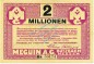 Butzbach , Banknote 2 Millionen Mark Schein unc-kfr. Keller 702.b , Hessen 1923 Inflation