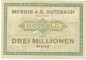 Butzbach , Banknote 3 Millionen Mark Schein L-gbr. Keller 702.b , Hessen 1923 Inflation