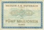 Butzbach , Banknote 5 Millionen Mark Schein L-gbr. Keller 702.a , Hessen 1923 Inflation
