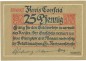 Preview: Coesfeld , Notgeld 25 Pfennig -MUSTER- Schein unc-kfr. Tieste 1185.05.01.M , NRW o.D. Verkehrsausgabe -4103-