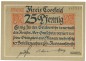 Preview: Coesfeld , Notgeld 25 Pfennig Schein unc-kfr. Tieste 1185.05.15 , NRW o.D. Verkehrsausgabe -4104-