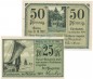 Preview: Cuxhaven , Notgeld Set mit 2 Scheinen unc-kfr. Tieste 1255.15.05-06 NDS 1919 Verkehrsausgabe -4074-