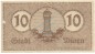 Düren , Notgeld 10 Pfennig -FEHLDRUCK- unc-kfr. Tieste 1530.10.... RHL o.D. Verkehrsausgabe -4070-