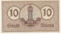 Düren , Notgeld 10 Pfennig Schein unc-kfr. Tieste 1530.10.60 RHL 1920 Verkehrsausgabe -4071-