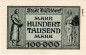 Preview: Düsseldorf , Banknote 100.000 Mark unc-kfr. Keller 1150.a , Rheinland 1923 Inflation
