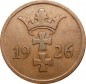 Danzig 2 Pfennig Kursmünze 1926 -Wappenschild zw. Jahreszahl- ss , J.D 3 -0757-