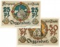Deggendorf , Notgeld Set 2 Scheine unc-kfr. Tieste 1315.25.15-16 BAY 1918 Verkehrsausgabe -0472-