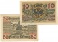 Preview: Donauwörth , Notgeld Set 2 Scheine unc-kfr. Tieste 1445.10.10-11 BAY 1918 Verkehrsausgabe -4086-