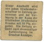 Preview: Dresden , Notgeld 10 Pfennig Schein F-kfr. Tieste 1475.260.05 S o.D. Verkehrsausgabe -4097-